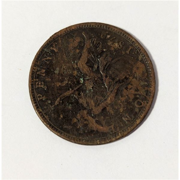 1879 GREAT BRITAIN LARGE ONE PENNY COIN,