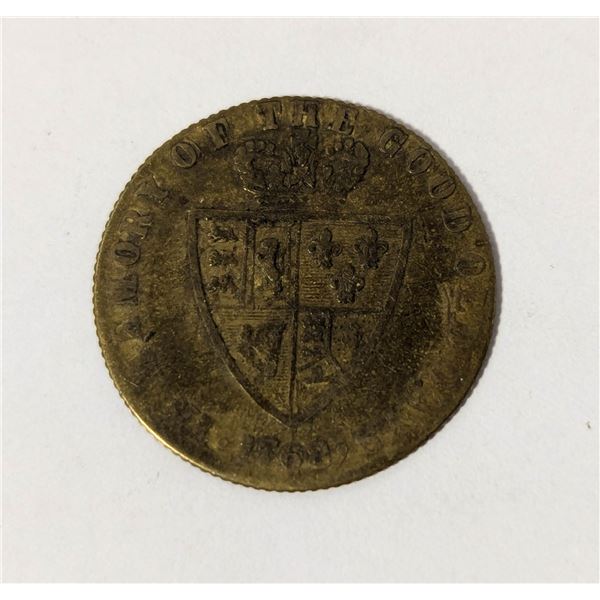 1768 GB BRASS GEO III SPADE GUINEA GAMING TOKEN
