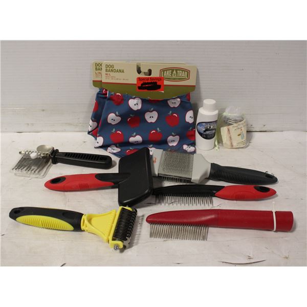 LOT OF DOG GROOMING SUPPLIES