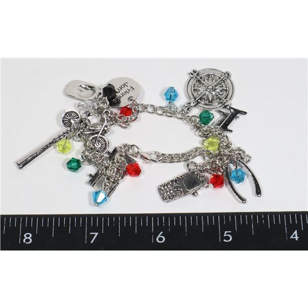 NEW STRANGER THINGS THEME CHARM BRACELET