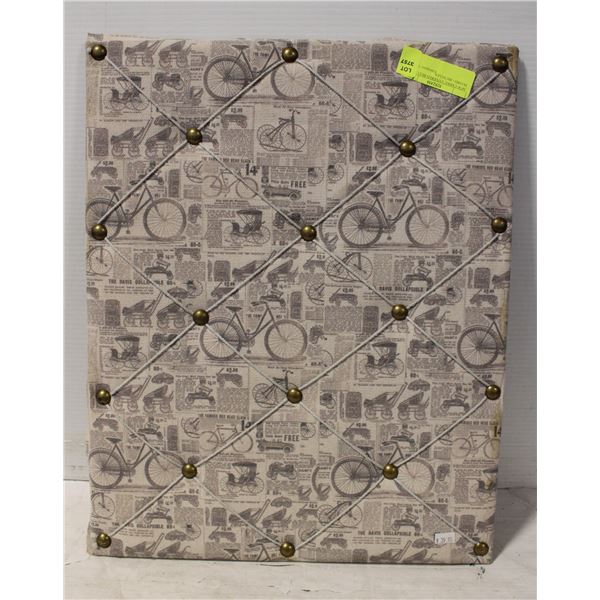 NEW FABRIC COVERED BULLETIN BOARD - BICYCLES