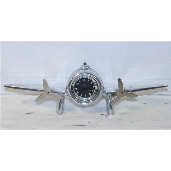 AIRPLANE DESK MANTLE CLOCK -14"