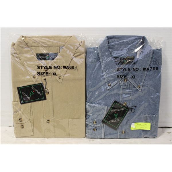 NEW MEN'S SHIRTS 1DENIM 1TAN SIZE XL