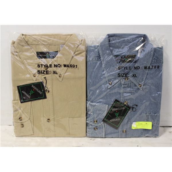 NEW MEN'S SHIRTS 1DENIM 1TAN SIZE XL