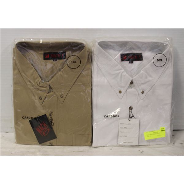 NEW MEN'S SHIRTS 1WHITE 1TAN SIZE 5XL