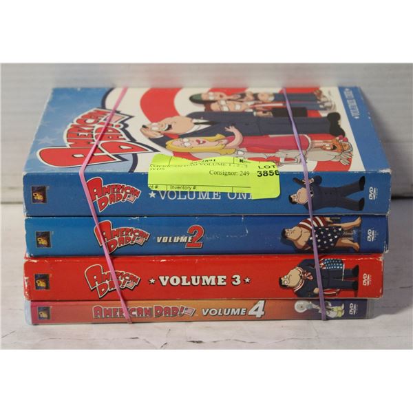 AMERICAN DAD VOLUME 1 , 2 , 3 , 4 DVDS