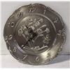 Image 1 : NEW ROUND FLORAL WALL CLOCK - 9.5"