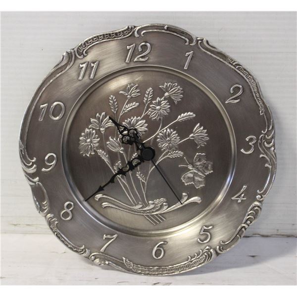 NEW ROUND FLORAL WALL CLOCK - 9.5"