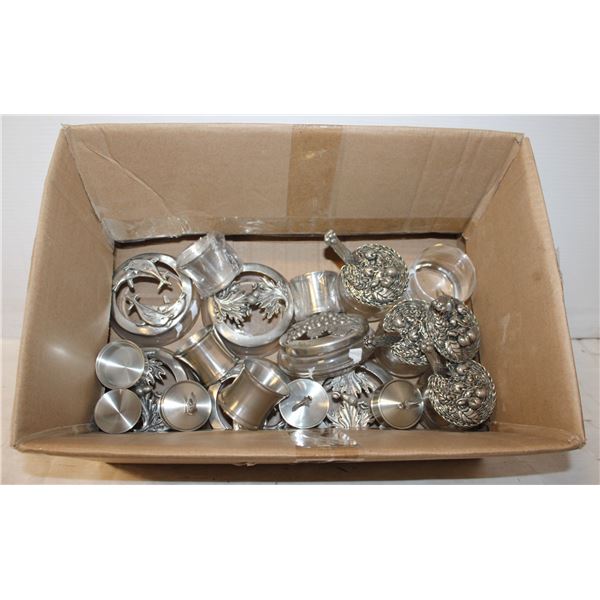 BOX OF ASSORTED PEWTER WARE