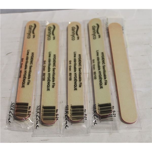 5 NEW SEALED SANITIZABLE FILE 80/100 GRIT GRAIN