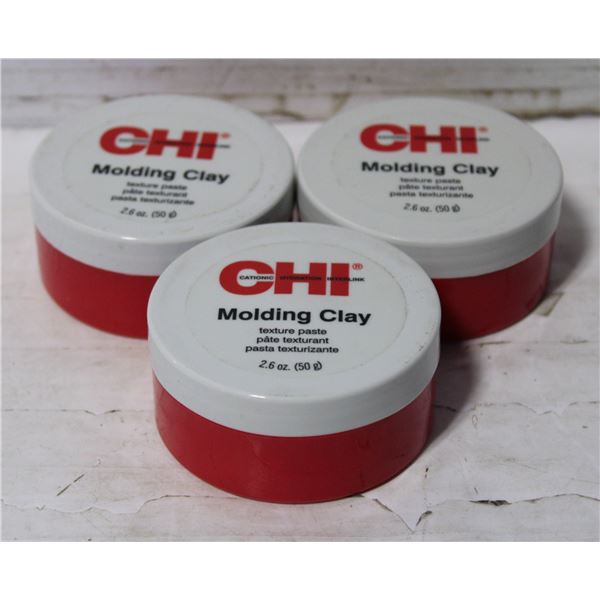 3 BRAND NEW CHI BRAND HAIR MOLDING CLAYS
