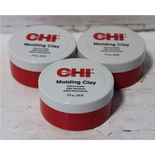 3 BRAND NEW CHI BRAND HAIR MOLDING CLAYS
