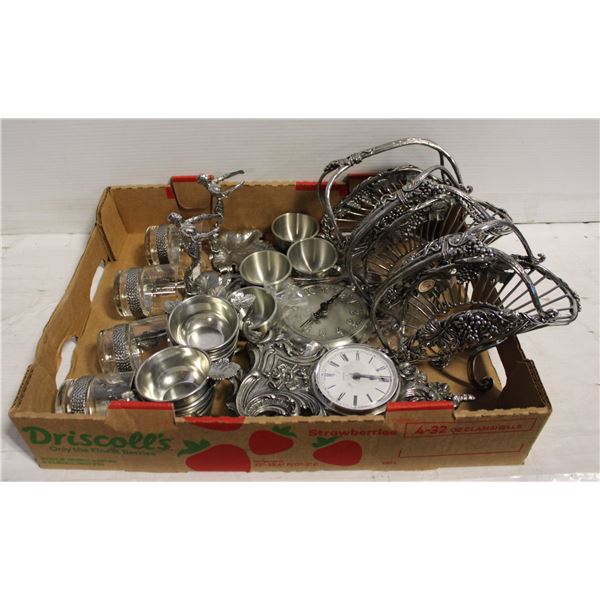 BUNDLE OF ASSORTED PEWTWR CUPS,