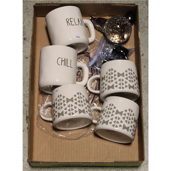 FLAT OF ASSORTED NEW MUGS, PEAR