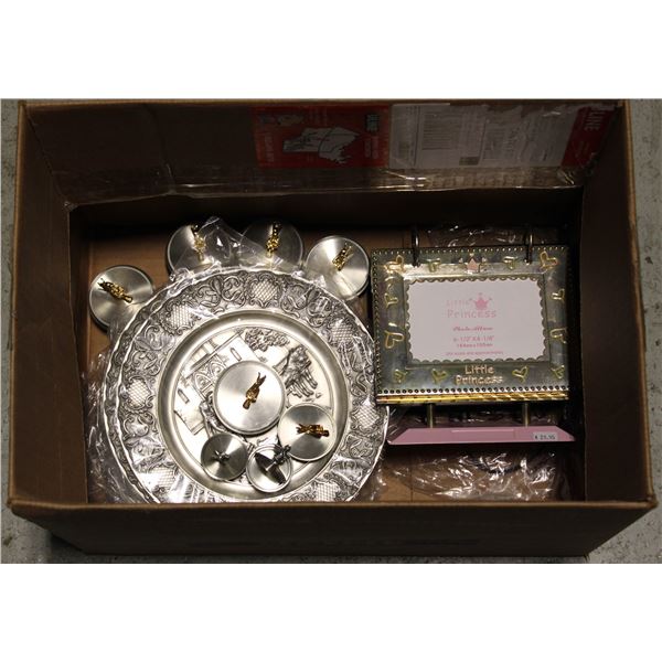 BOX OF PEWTER WARE ASSORTED