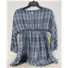 Image 1 : NEW GEORGE MINI RUCHED PLAID LONG SLEEVE DRESS