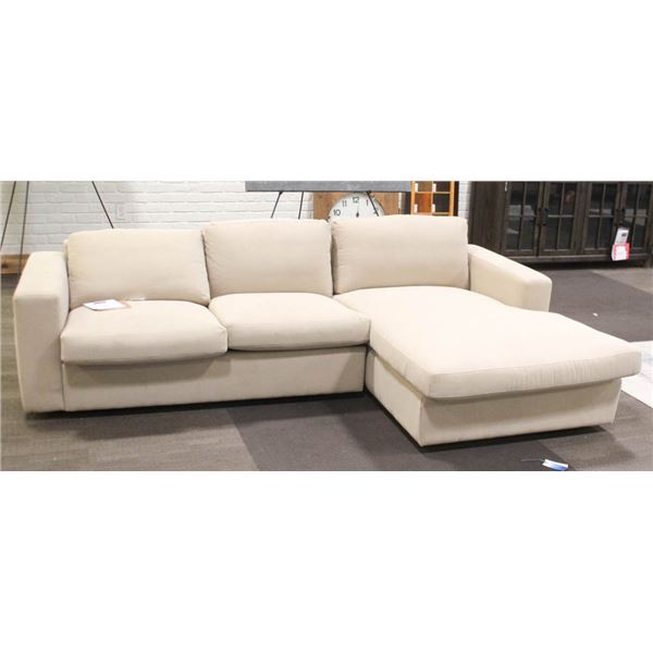 SHOW ROOM CREAM UPHOLSTERED SECTIONAL SOFA