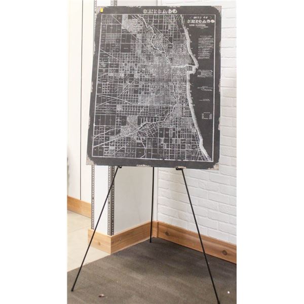 SHOW ROOM ART ON- CANVAS  CHICAGO BLUEPRINTS