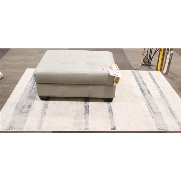 SHOWROOM PALLISER BARRETT LEATHER OTTOMAN W/ FLOOR
