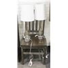 Image 1 : SHOWROOM WOODEN CHAIR C/W 2 TABLE TOP LAMPS