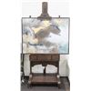 Image 1 : GALLERY STYLE EASEL ON ROLLERS WITH STORAGE