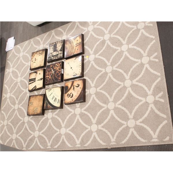 9 PIECE WALL HANGING CLOCK W/ FLOOR MODEL