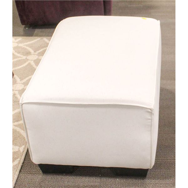 SHOW ROOM CREAM UPHOLSTERED FOOT OTTOMAN