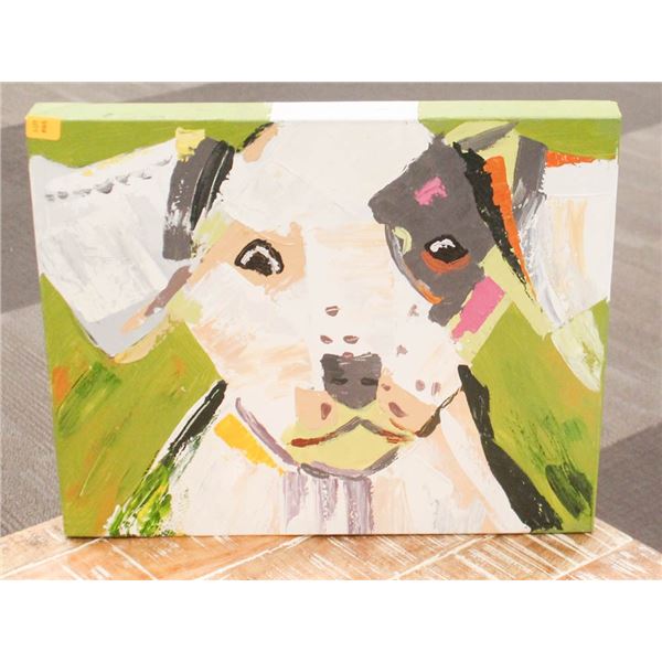SHOW ROOM OIL ON CANVAS DOG PAINTING