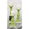 Image 1 : SHOW ROOM 3PC GREEN DECORATIVE CANDLE SET