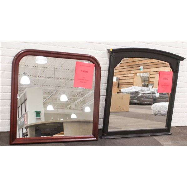 NEW SET OF 2 DRESSER MIRRORS- BLACK & BROWN