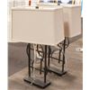 Image 1 : 2PC SHOW ROOM SIDE TABLE LAMPS W/ ABSTRACT BASES