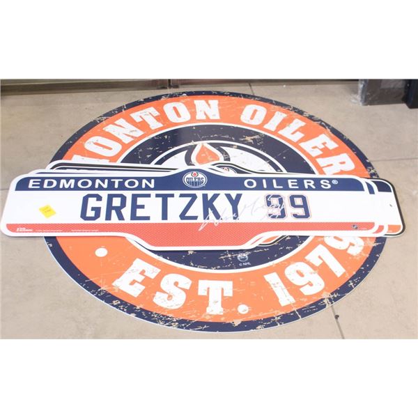 LOT OF 5-  ASSORTED PLASTIC OILER SIGNS