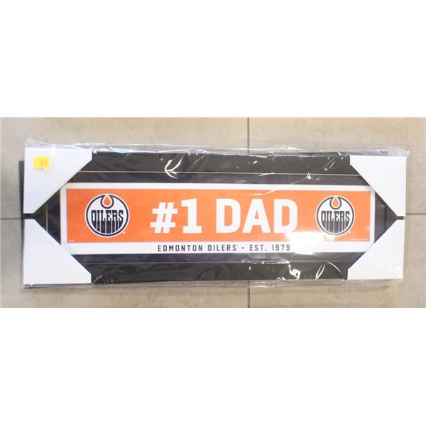 NEW LOT OF 2- FRAMED OILERS PICTURES; #1 DAD/