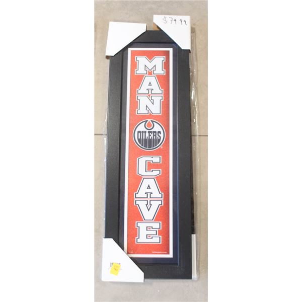 NEW LOT OF 2- FRAMED OILERS PICTURES; MANCAVE/