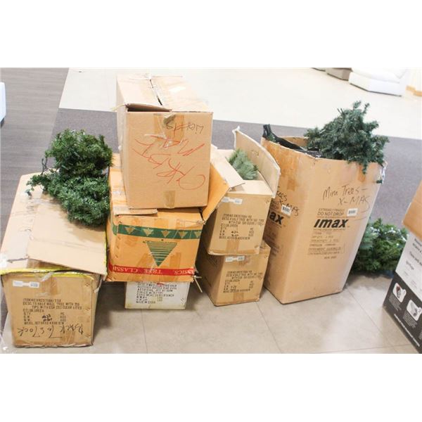 LARGE LOT OF ASSORTED FLOOR MODEL CHRISTMAS TREES