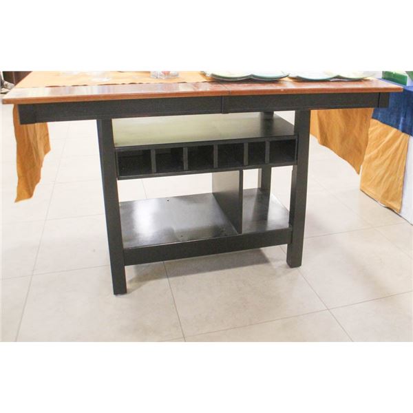 SHOW ROOM TWO TONE BLACK & WOOD BAR HEIGHT