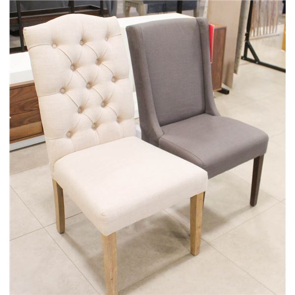 LOT OF 2- MISC. SHOW ROOM UPHOLSTERED HIGHBACK
