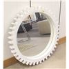 Image 1 : WHITE WASHED WOODEN FRAMED GEAR MIRROR