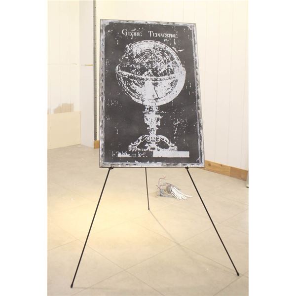 SHOW ROOM GLOBE TREASURE CANVAS WALL HANGING