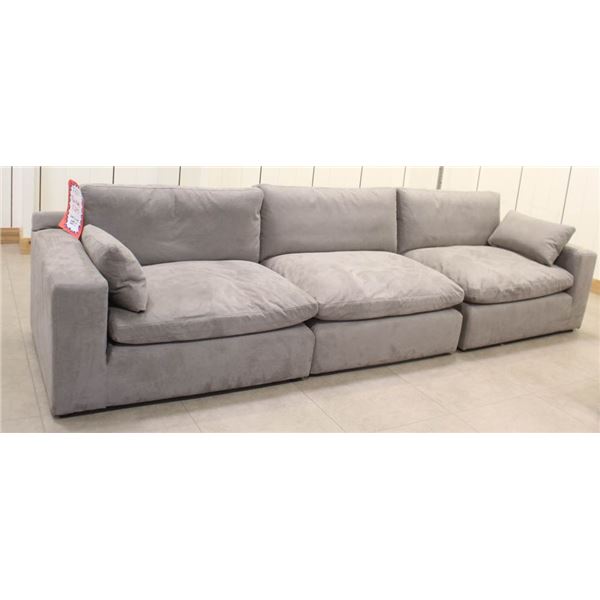 FLOOR MODEL 3PC UPHOLSTERED MODULAR SOFA SET;