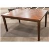 Image 1 : FLOOR MODEL BROWN WOOD TONE DINING TABLE