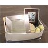 Image 1 : BOX OF ASSORTED SHOWROOM DECOR; MIRRORED WALL