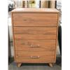 Image 1 : FLOOR MODEL 4 DRAWER LIGHT BROWN WOOD TONE DRESSER