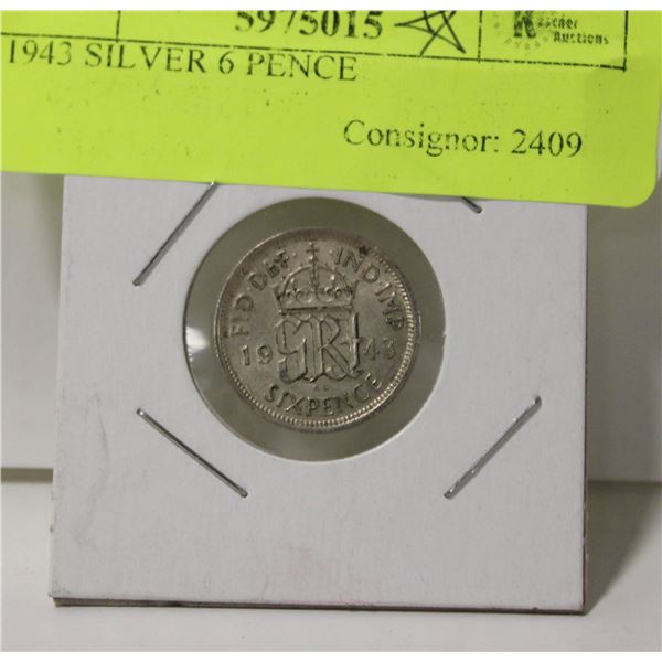 1943 SILVER 6 PENCE
