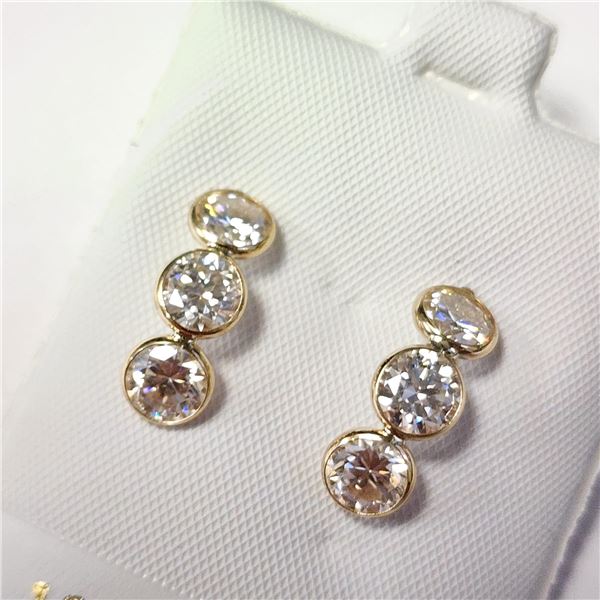 BZ1628-15 10K MOISSANITE(3.4CT) EARRINGS
