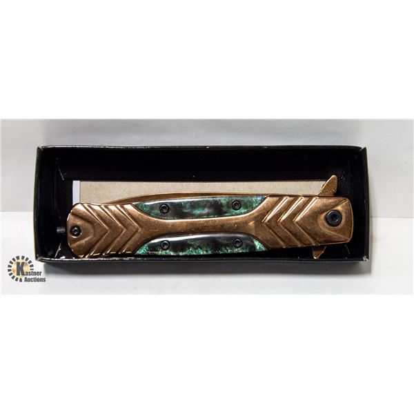 9" ROSE GOLDTONED FOLDING KNIFE