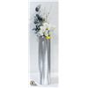 Image 1 : DECORATIVE CYLINDER 43" FLOOR VASE WITH FLOWERS