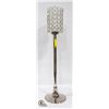 Image 1 : CHROME & GLASS 32" PILLAR CANDLE HOLDER