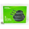 Image 1 : 3 PIECE CAST IRON SKILLET SET - NEW IN BOX