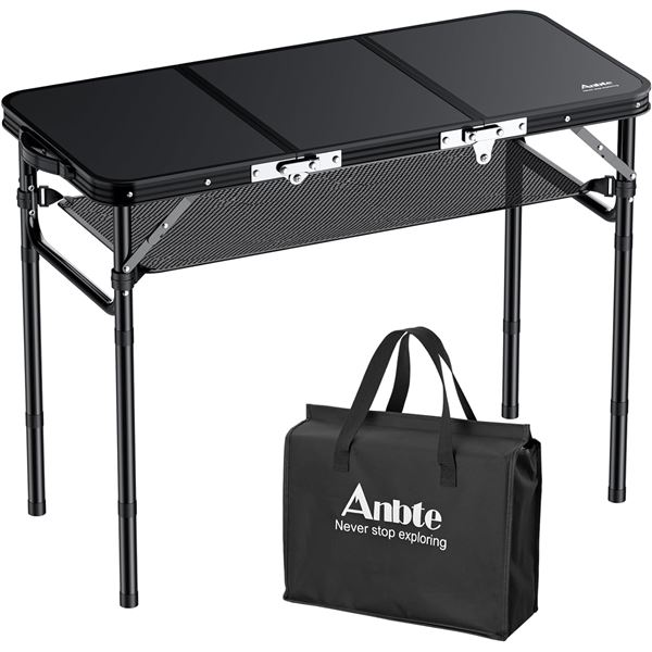 NEW ANBIE CAMPING TABLE 3 FT OUTDOOR BLACK